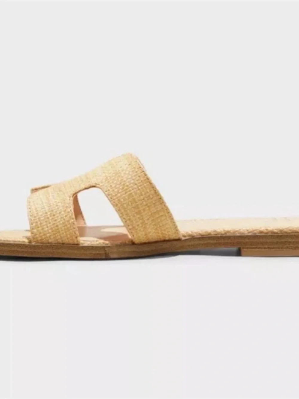 💜a new day Women's Nina Raffia Wide Width H-Band Slide Sandals Size:11W